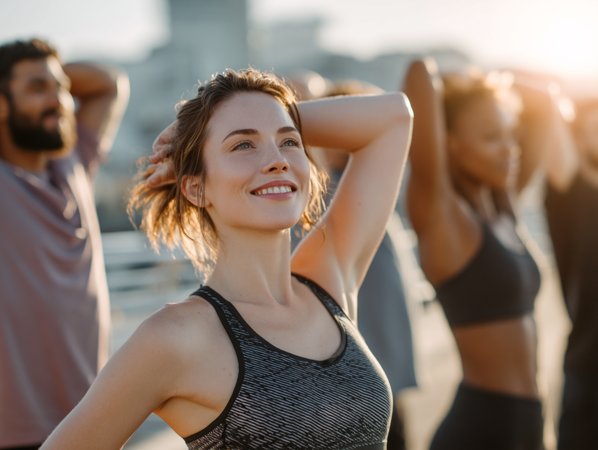 Instructor profesionist demonstrând exercițiul corect